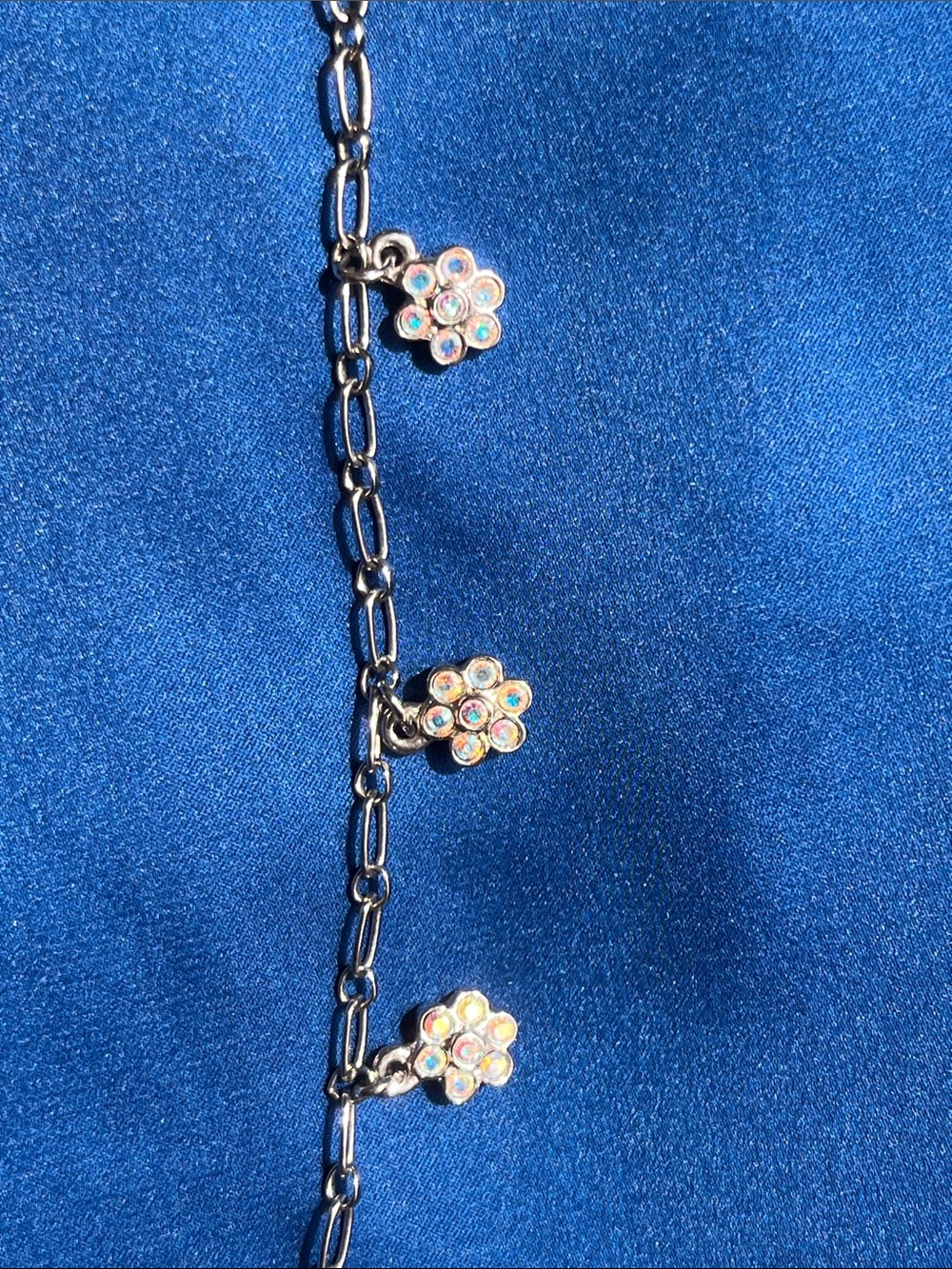 Kirks Folly Silver-Tone Flower Necklace with Multicolor Crystals